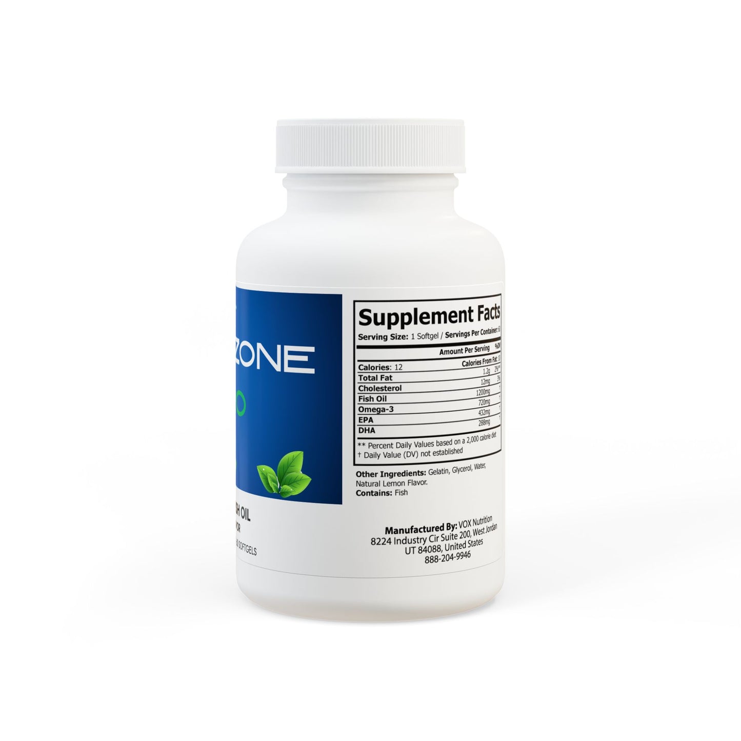 Omega 3 Fish Oil Supplement (60 Softgels)